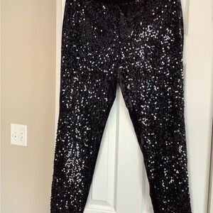 Chico's Black Sequin Ankle Pants Size 4 or 0R
